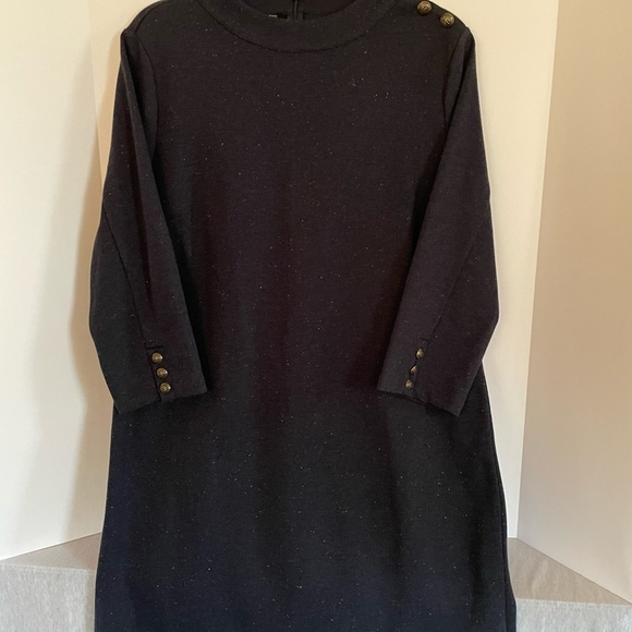 Talbots Navy Tweed Dress Sz L NWT - Picture 2 of 14